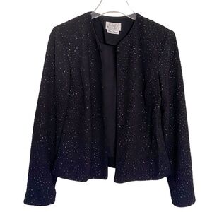 Beautiful David Warren New York Black Embellished Blazer Size 6